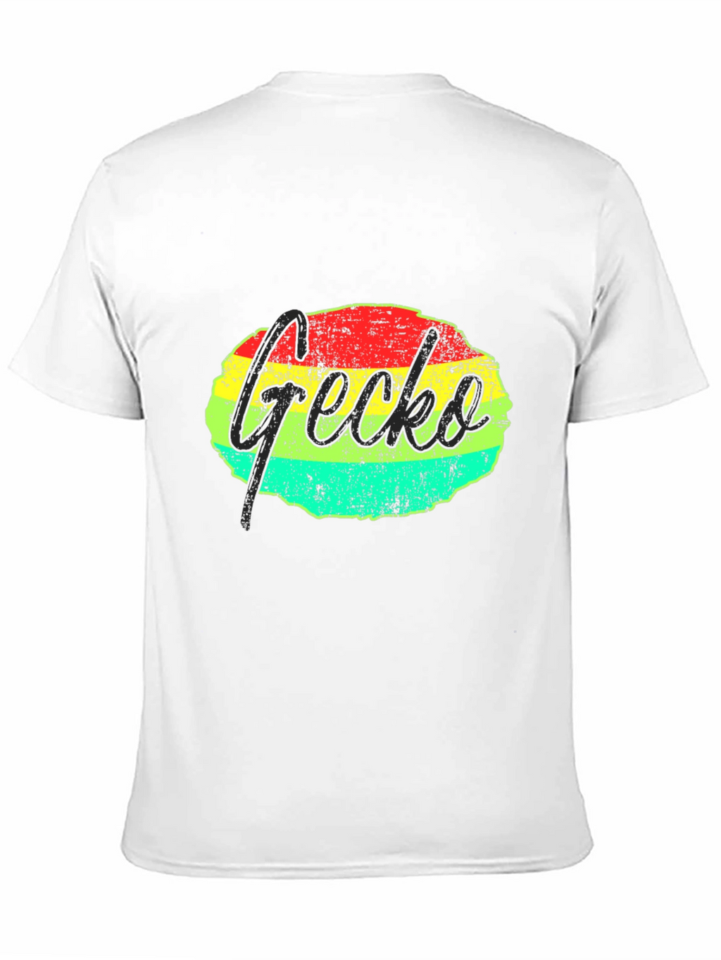 Retro Gecko Graphic Tee - Black Casual T-Shirt