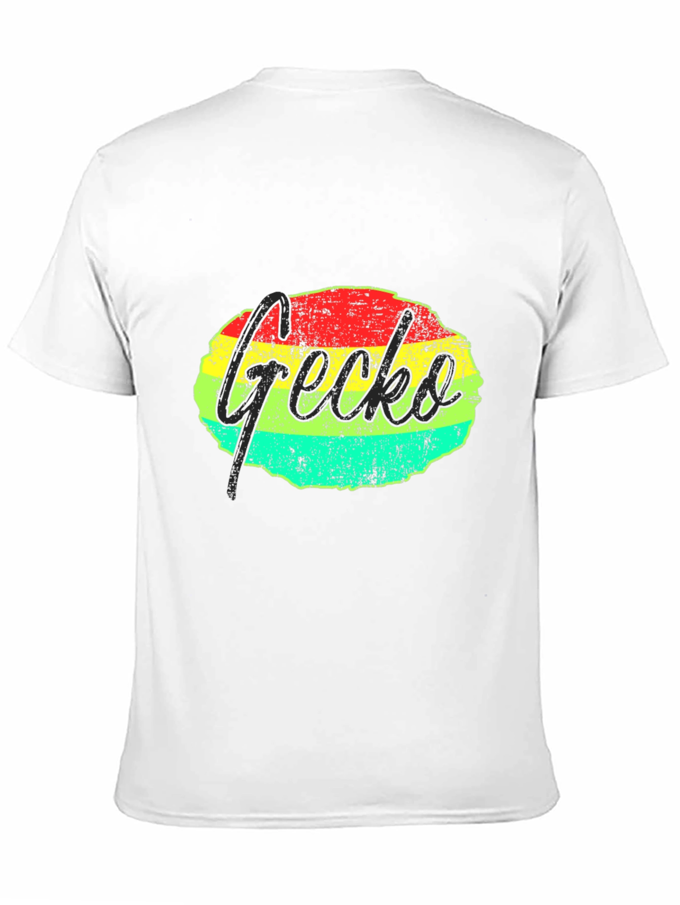 Retro Gecko Graphic Tee - Black Casual T-Shirt