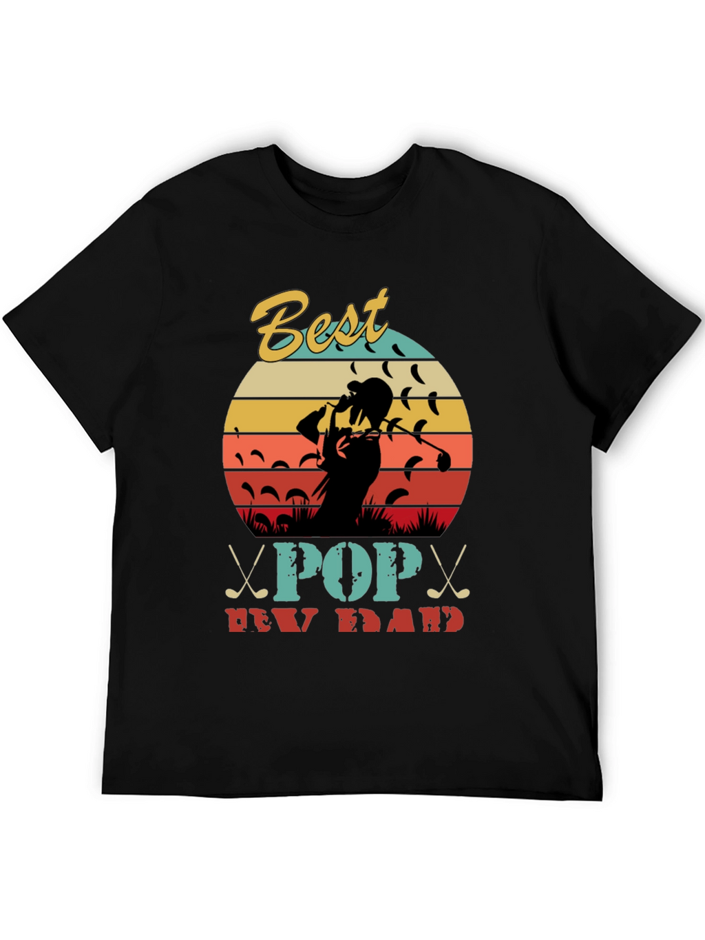Best Pop New Dad Golf T-Shirt Retro Design