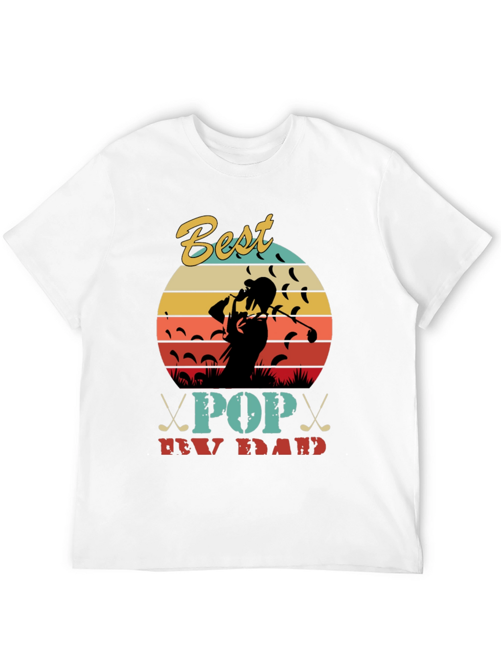 Best Pop New Dad Golf T-Shirt Retro Design