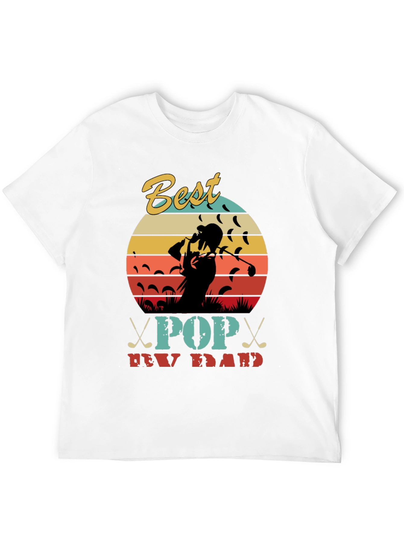 Best Pop New Dad Golf T-Shirt Retro Design