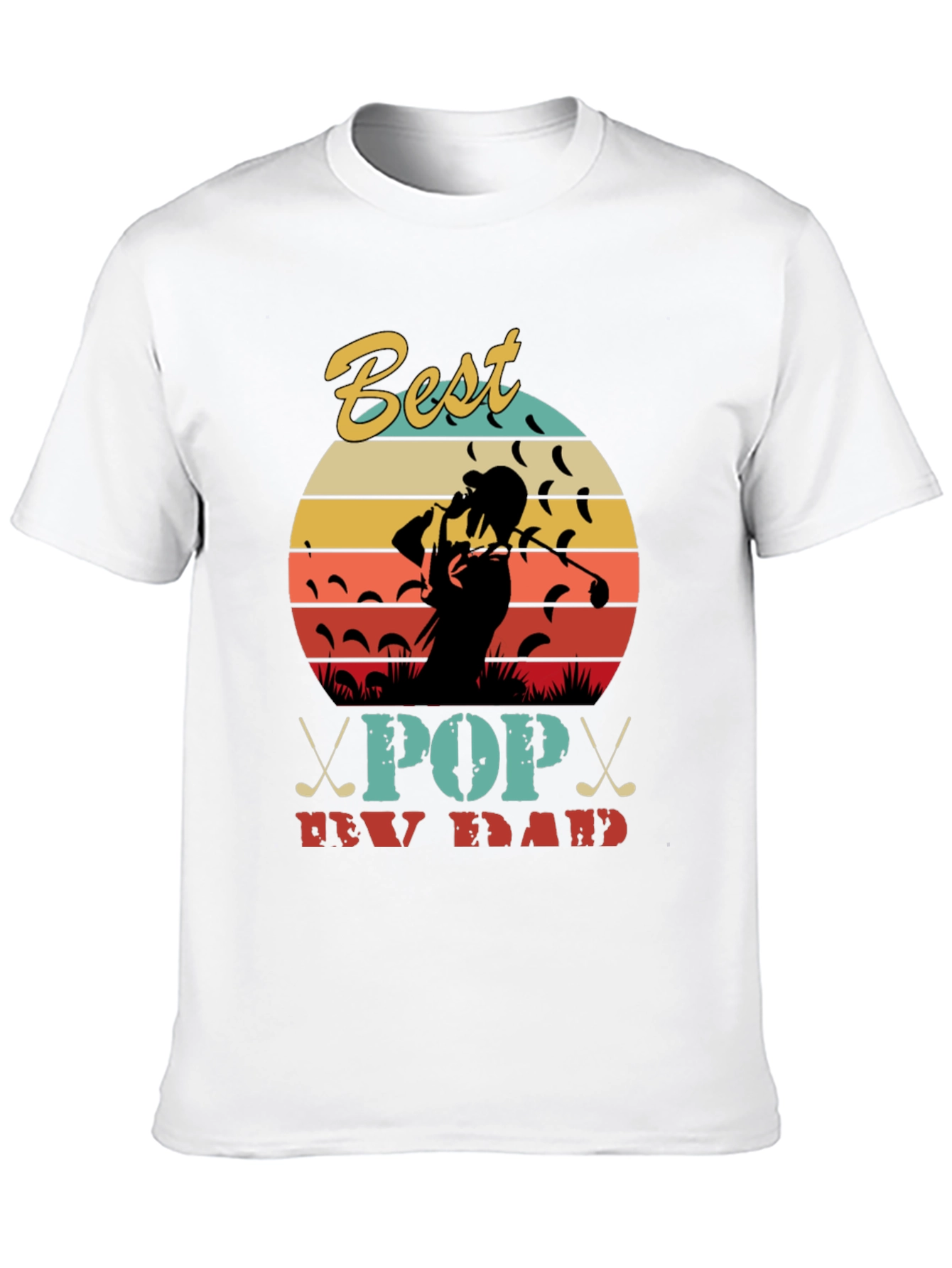 Best Pop New Dad Golf T-Shirt Retro Design