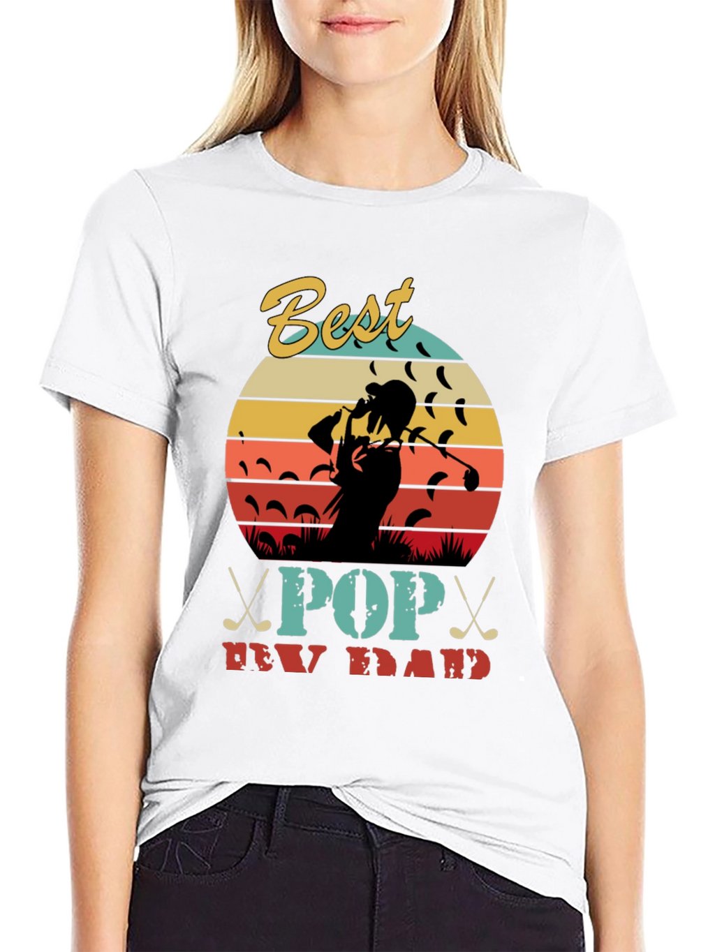 Best Pop New Dad Golf T-Shirt Retro Design