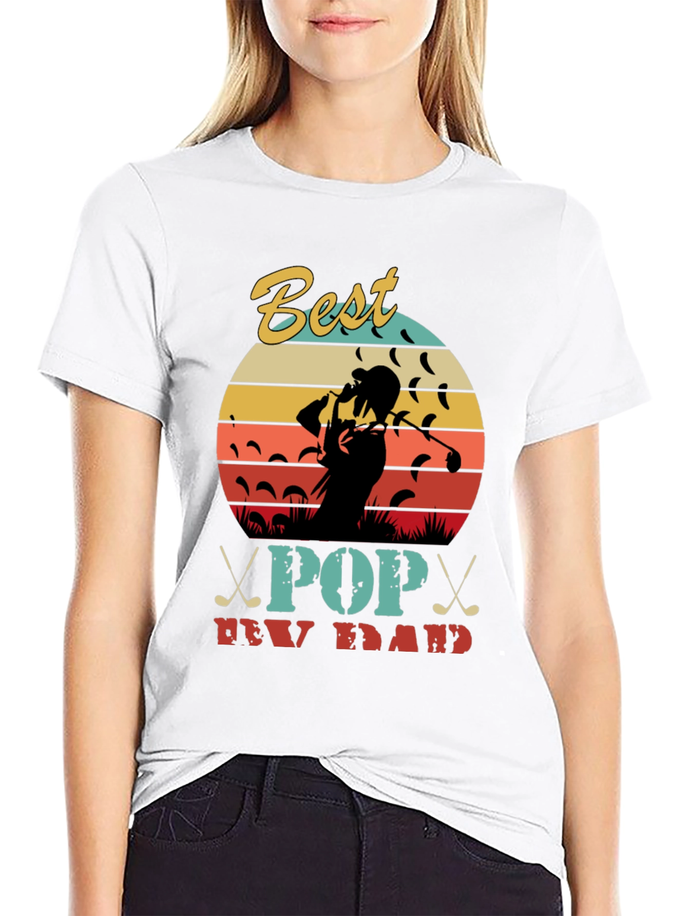 Best Pop New Dad Golf T-Shirt Retro Design