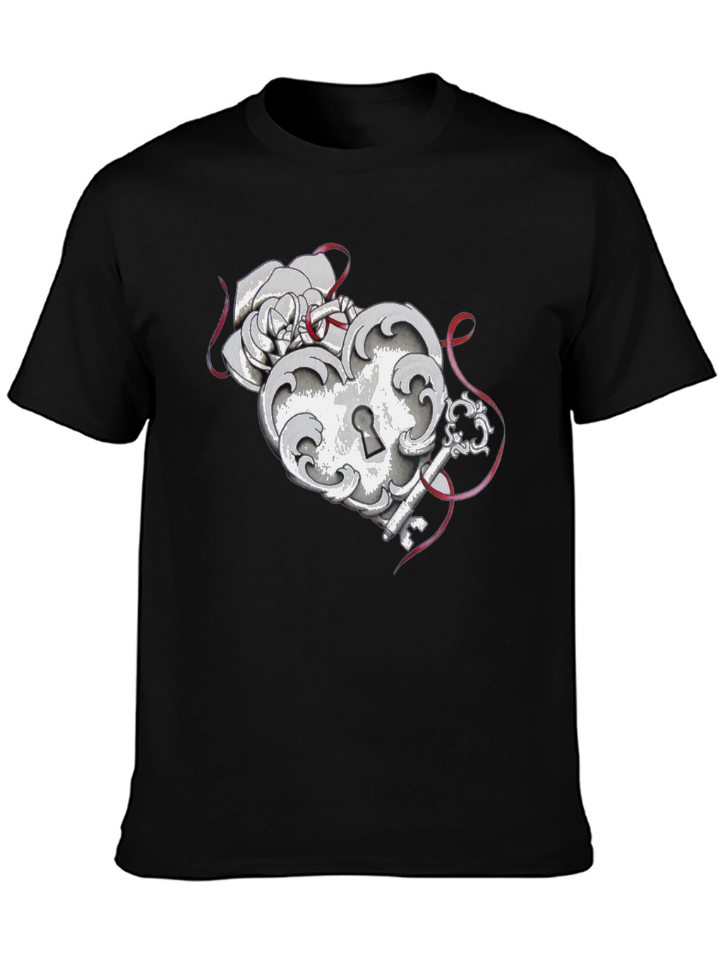 Heart Lock and Key Graphic Tee