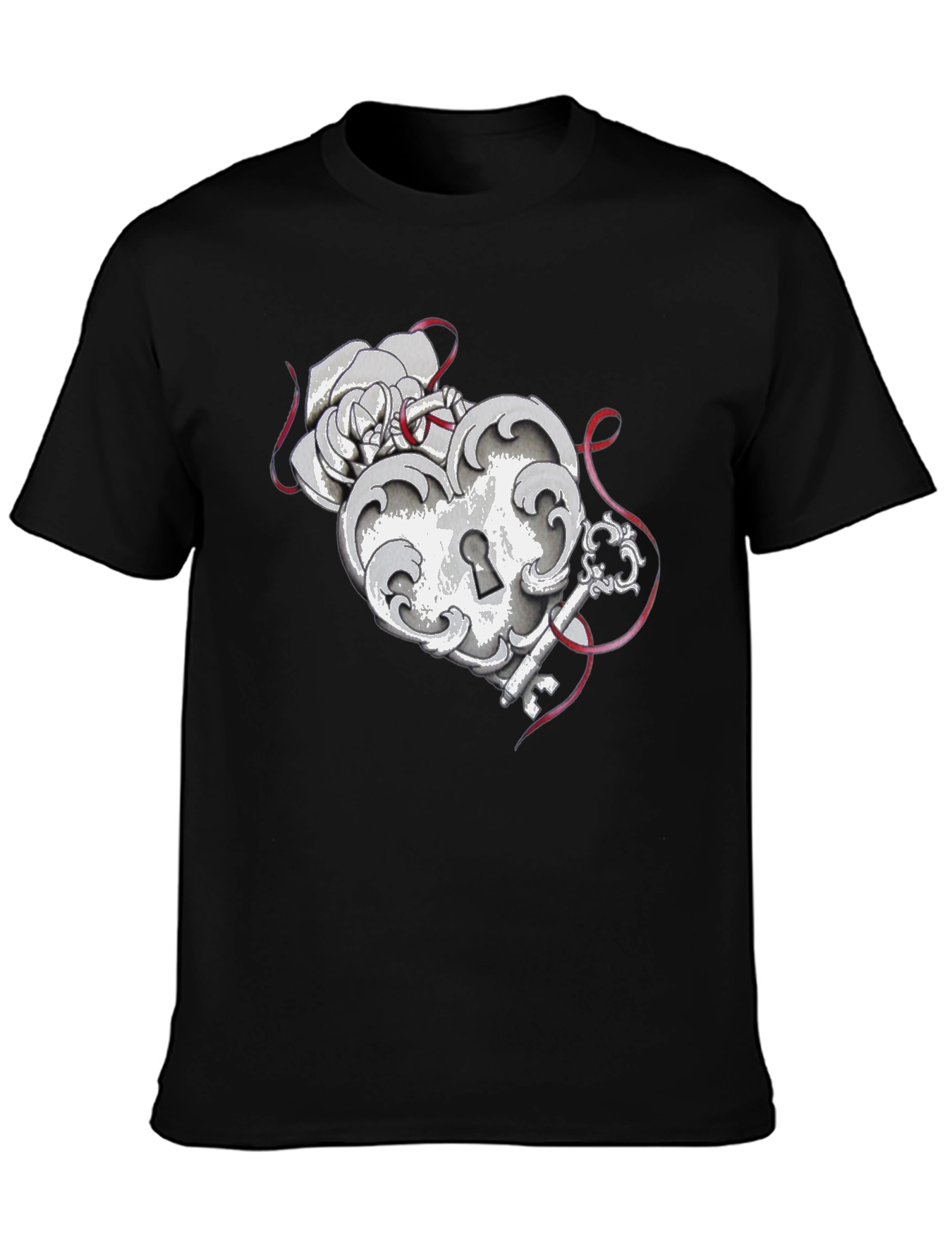 Heart Lock and Key Graphic Tee