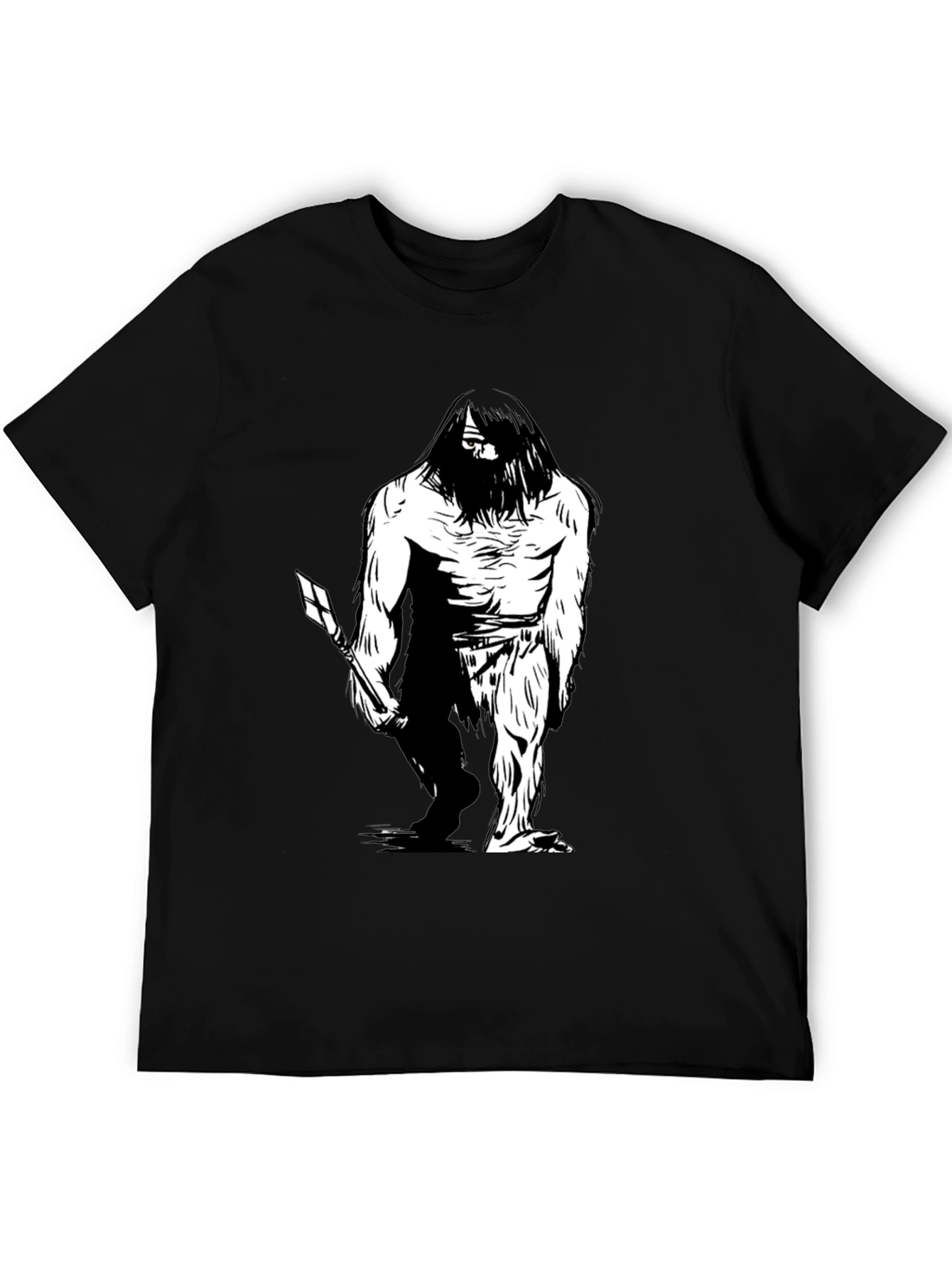 Sasquatch Graphic Tee - Black Cotton Blend T-Shirt