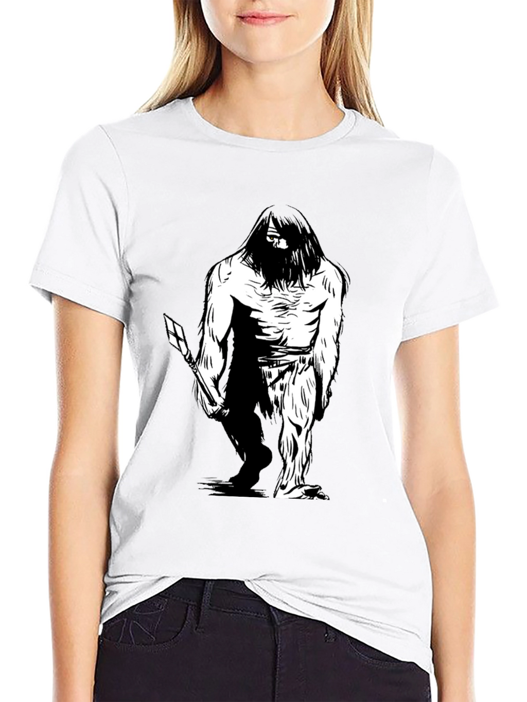 Sasquatch Graphic Tee - Black Cotton Blend T-Shirt