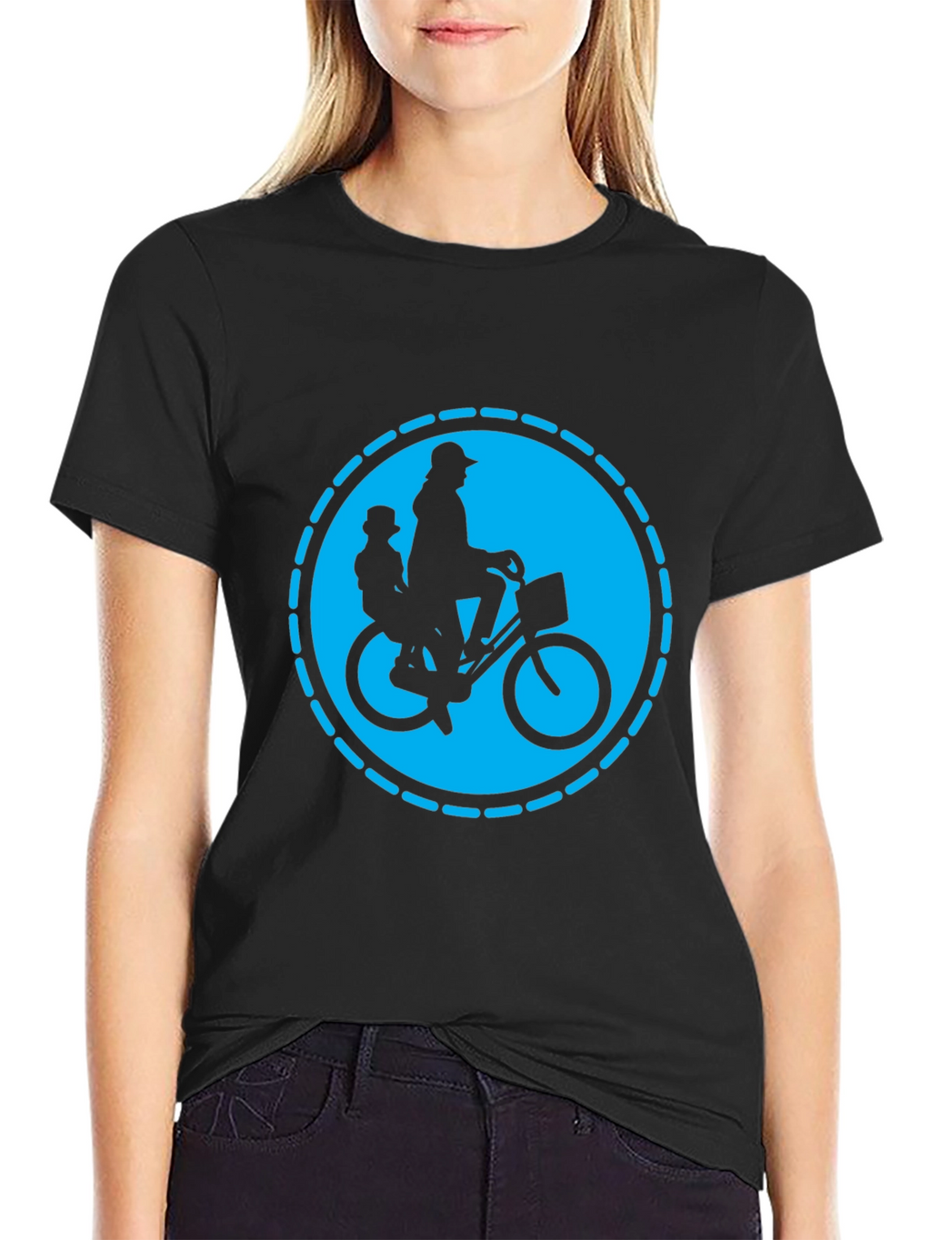 Dad and Kid Bike Ride T-Shirt - Black