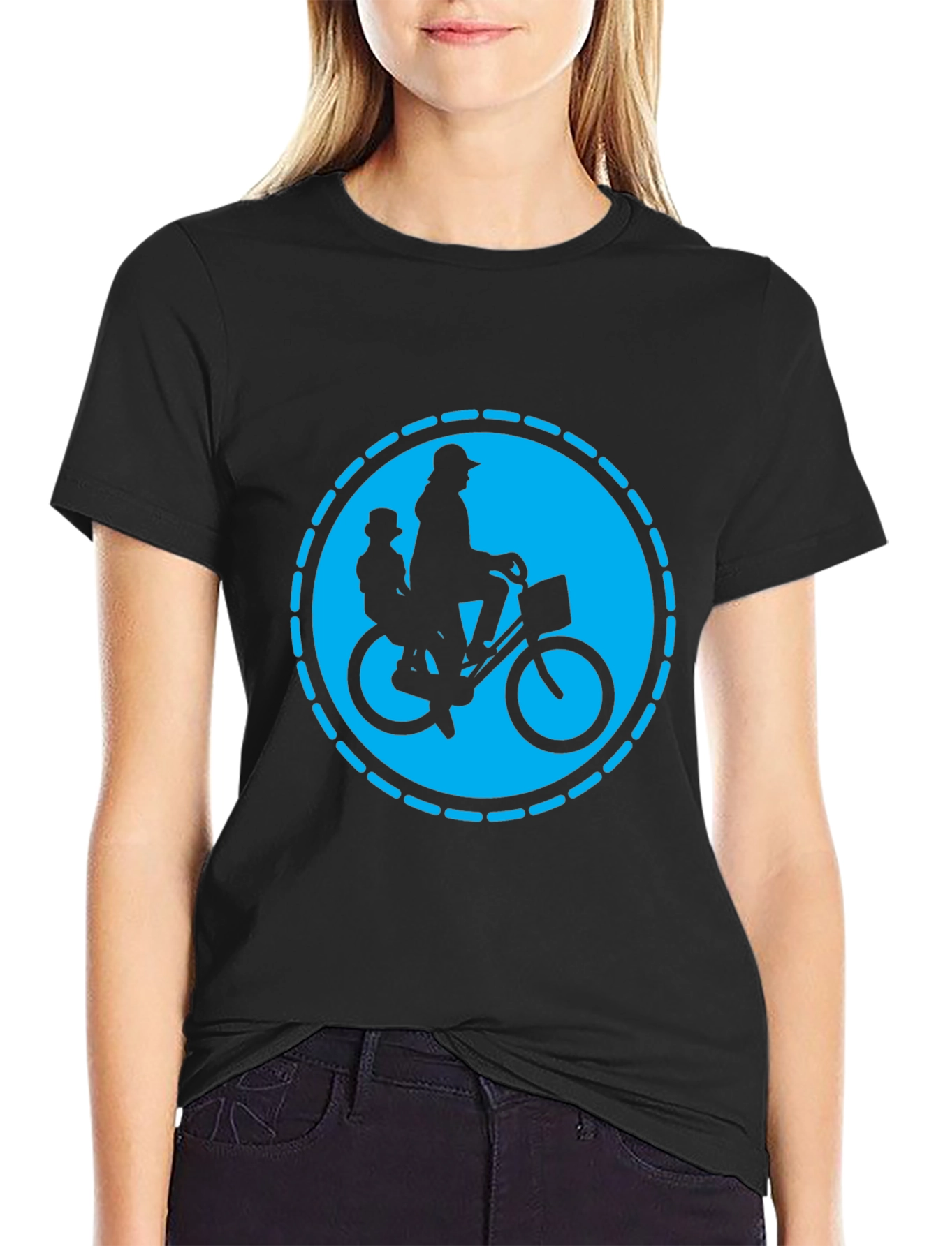 Dad and Kid Bike Ride T-Shirt - Black