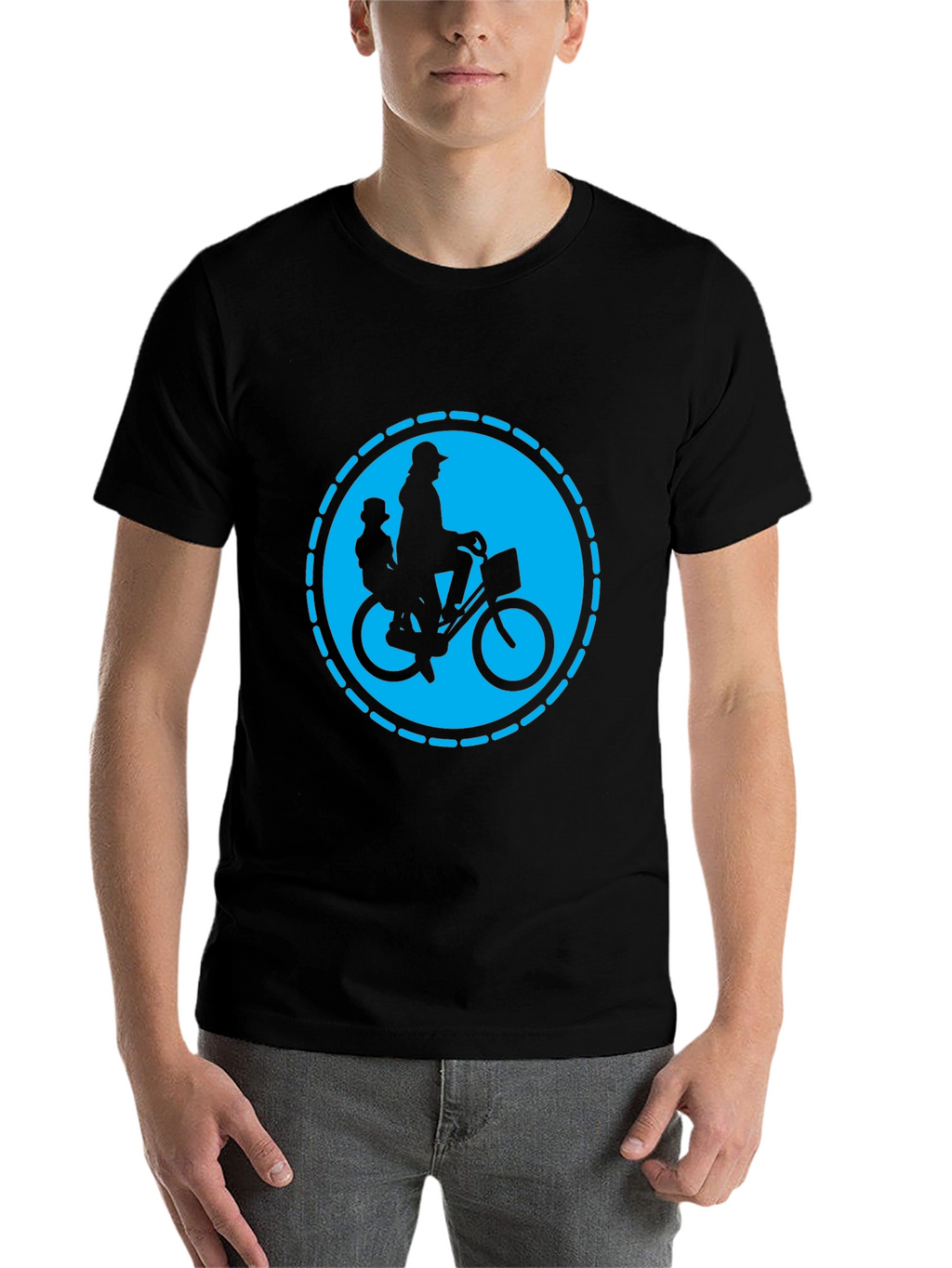 Dad and Kid Bike Ride T-Shirt - Black