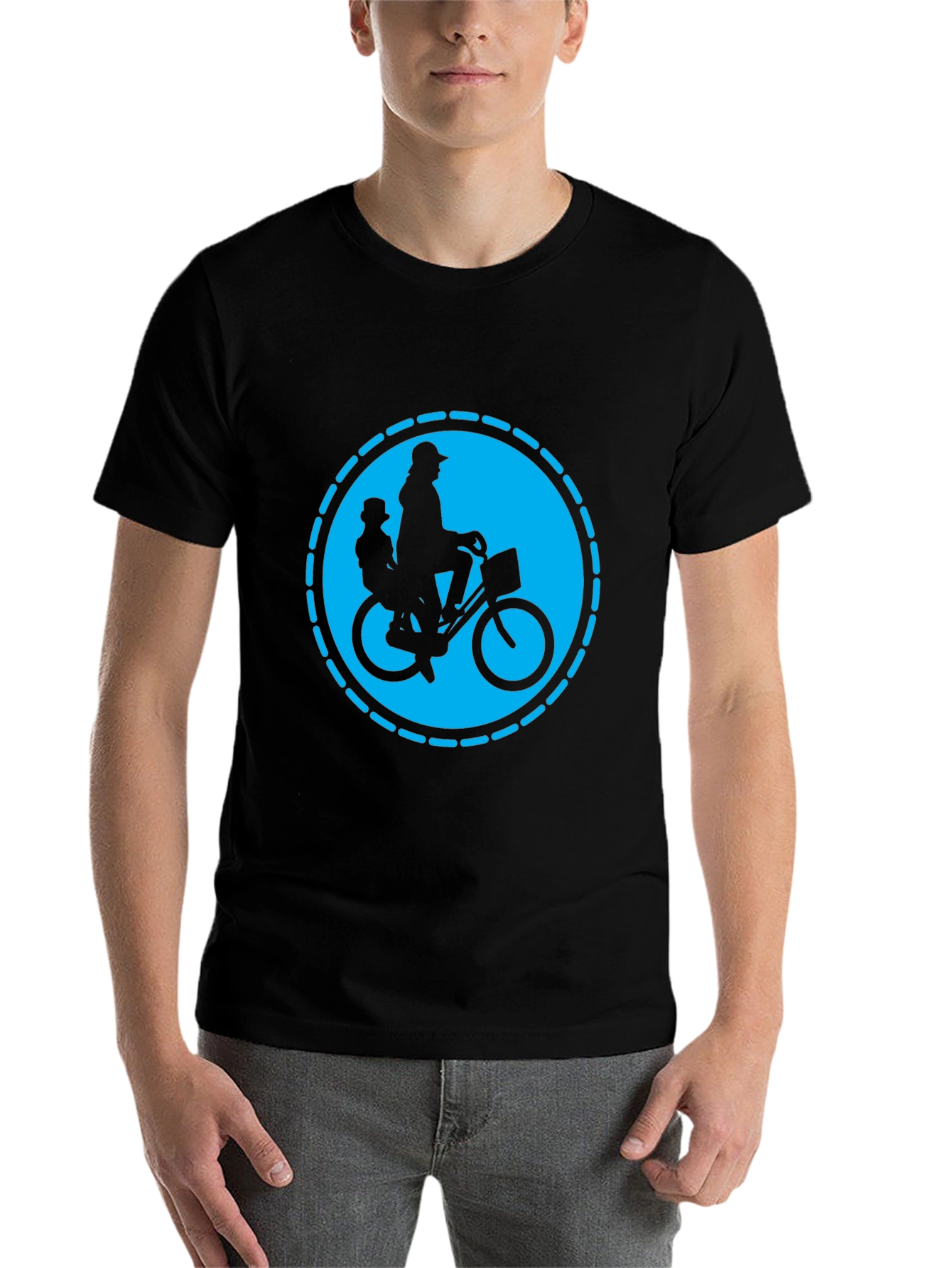 Dad and Kid Bike Ride T-Shirt - Black