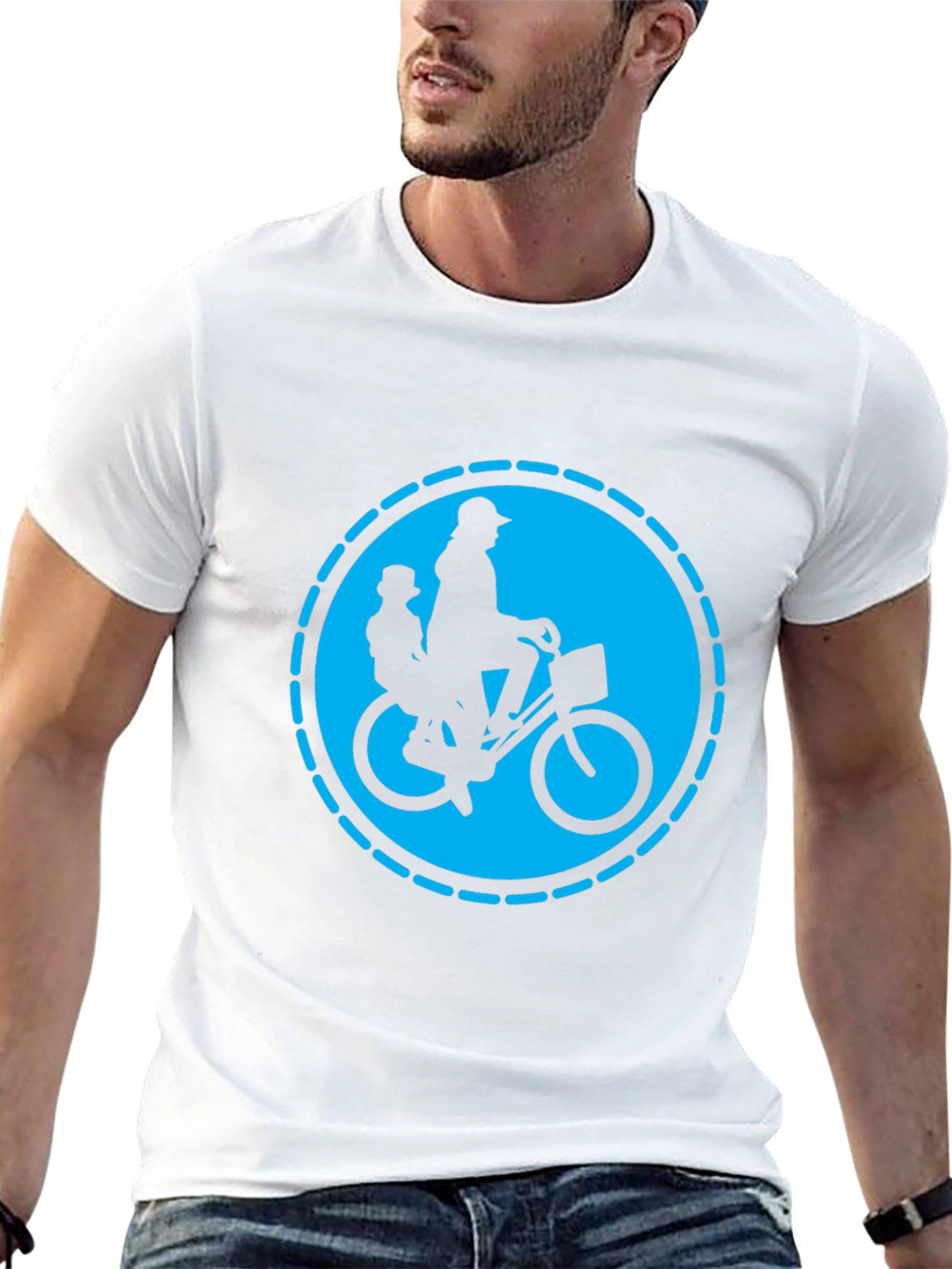 Dad and Kid Bike Ride T-Shirt - Black