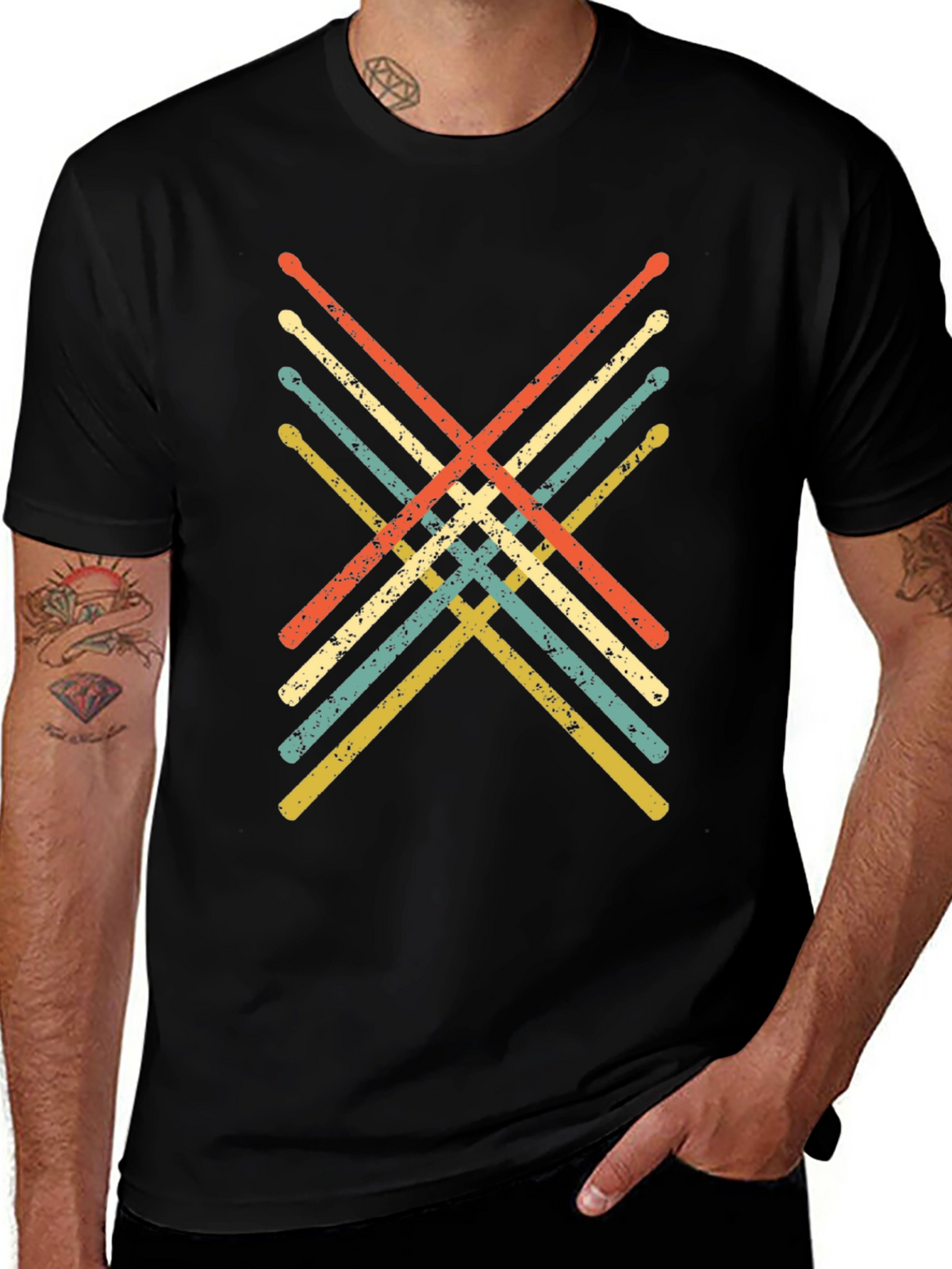 Retro Drumsticks Graphic Tee