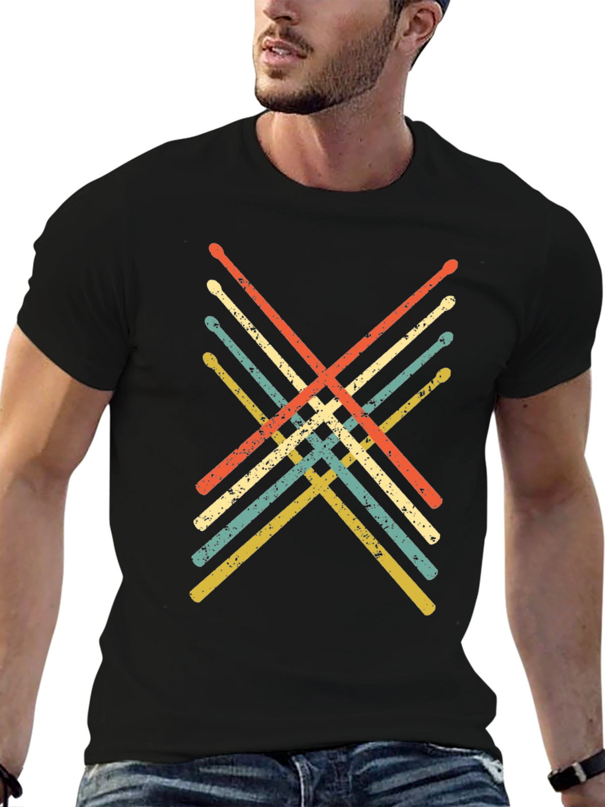 Retro Drumsticks Graphic Tee