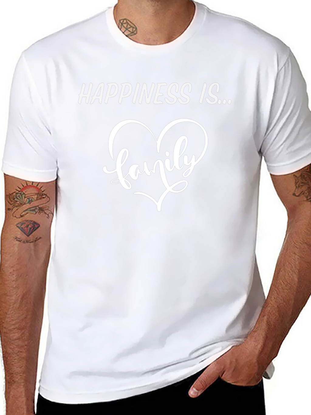 Happiness is Family Graphic Tee - Soft Cotton Blend