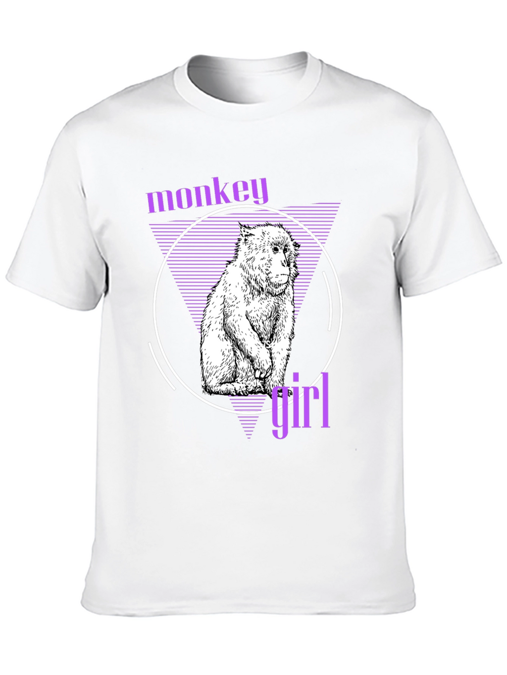 Monkey Girl Graphic Tee - Trendy Black T-Shirt