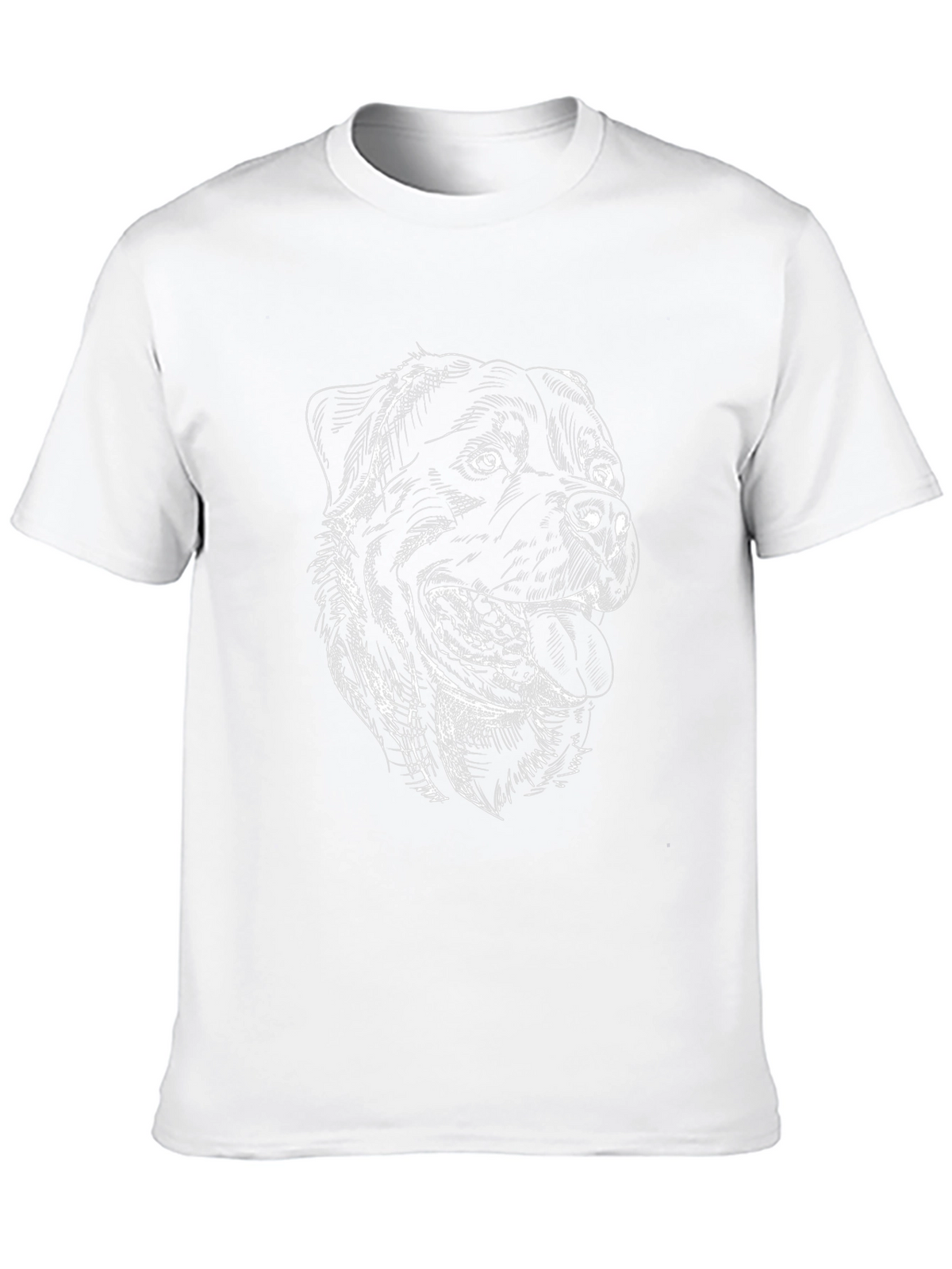 Rottweiler Sketch Graphic Tee - Black Cotton Shirt