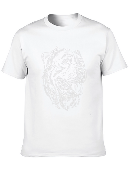 Rottweiler Sketch Graphic Tee - Black Cotton Shirt