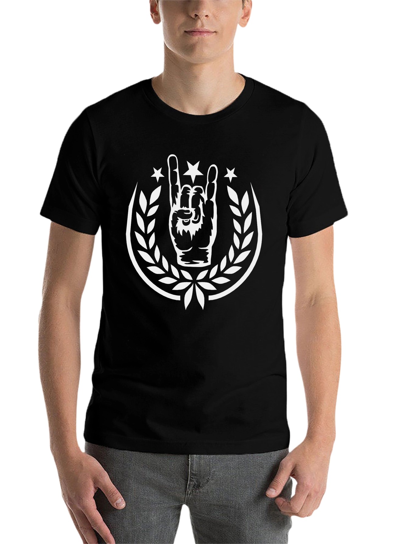 Rock On Tee - Black T-Shirt with Graphic Print