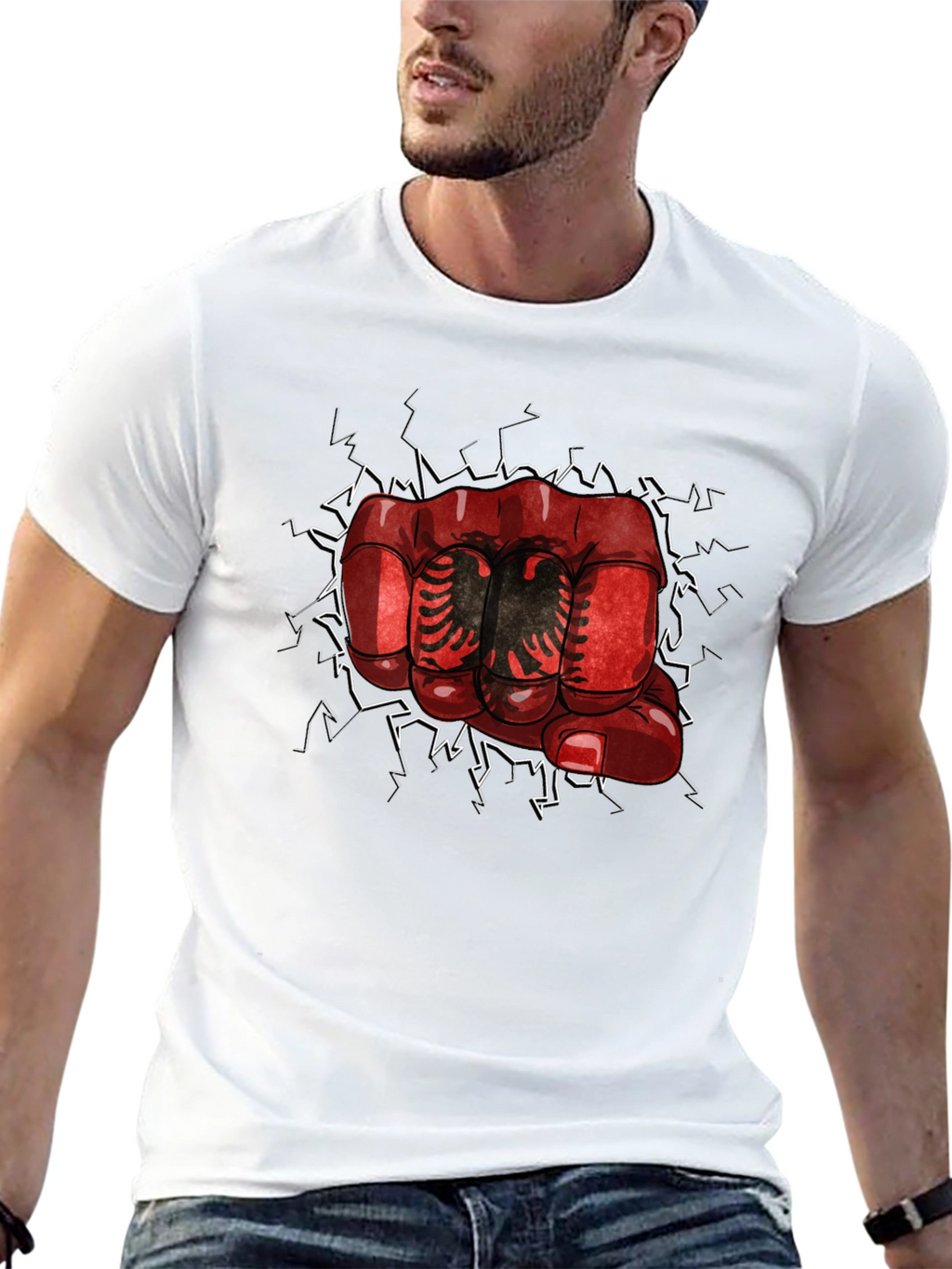 Albania Fist Graphic T-Shirt - Black