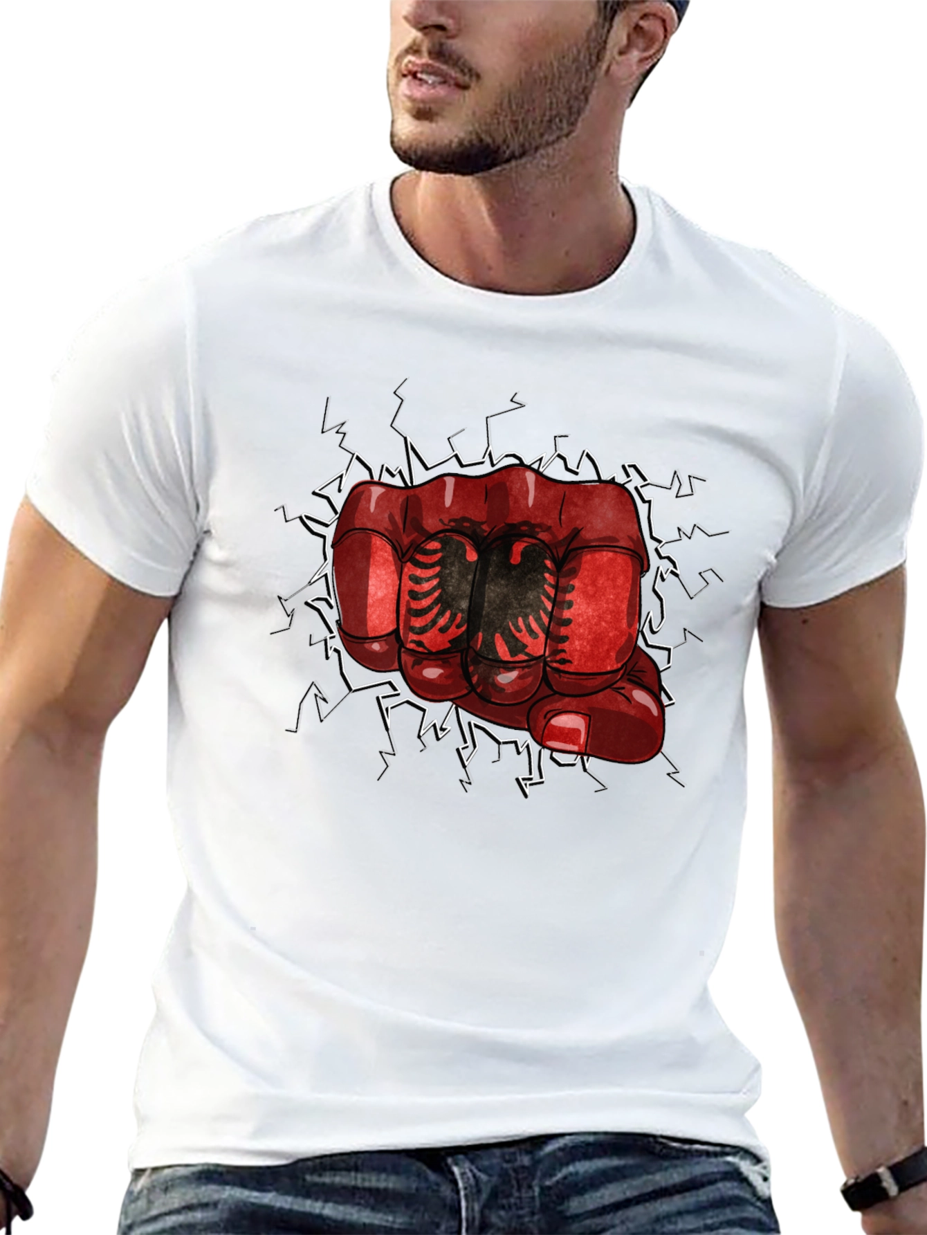 Albania Fist Graphic T-Shirt - Black