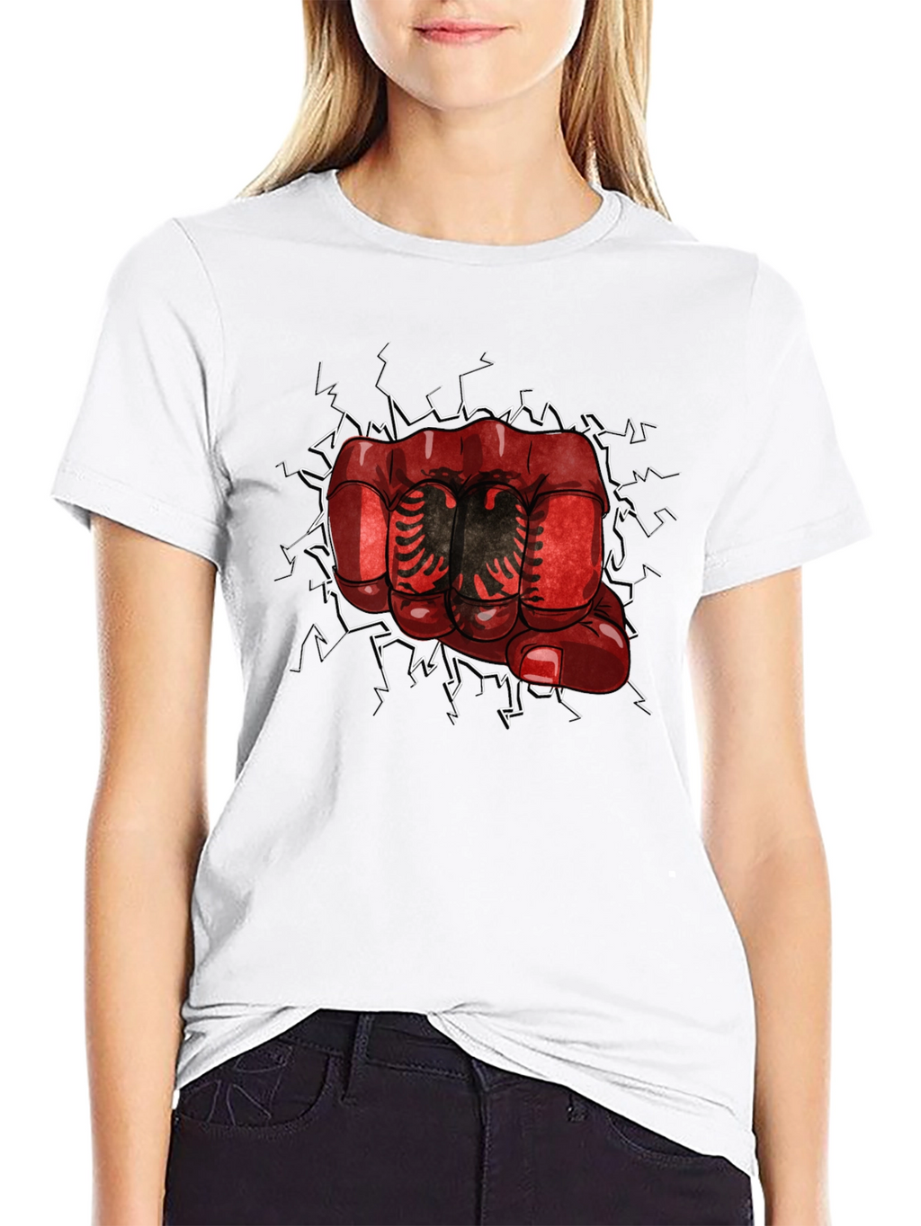 Albania Fist Graphic T-Shirt - Black