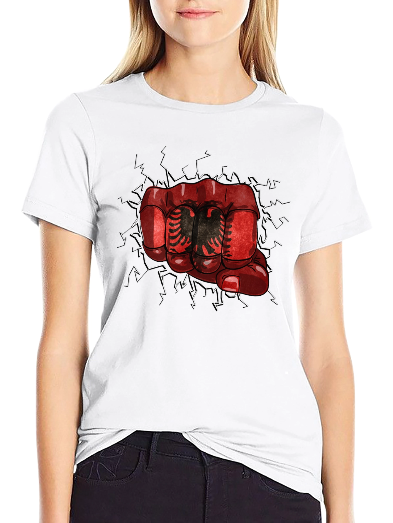 Albania Fist Graphic T-Shirt - Black