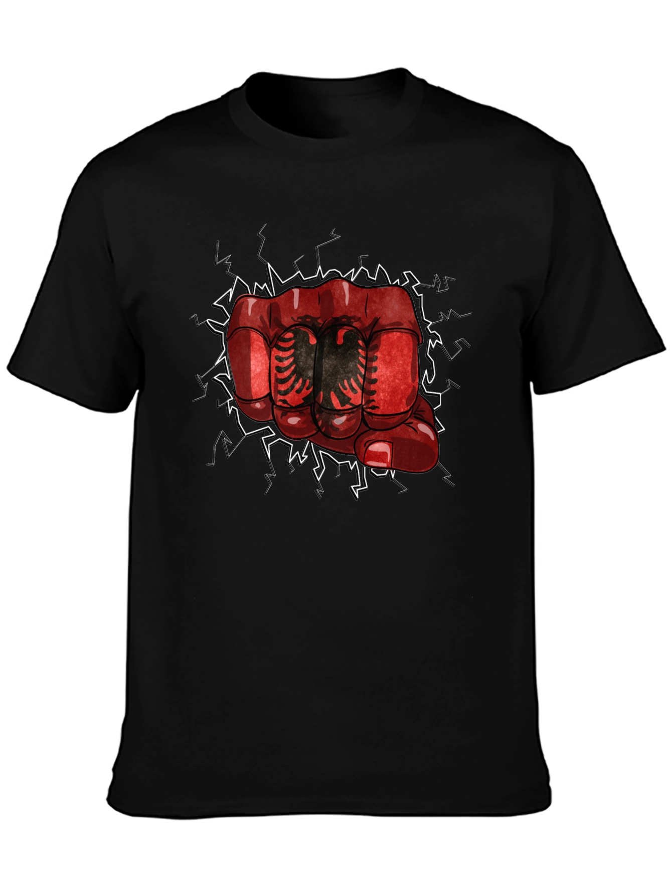 Albania Fist Graphic T-Shirt - Black