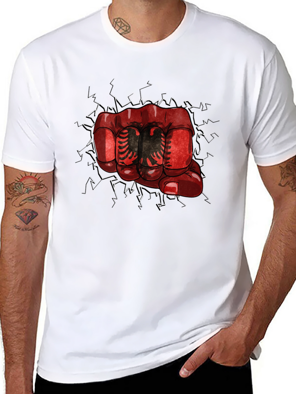 Albania Fist Graphic T-Shirt - Black