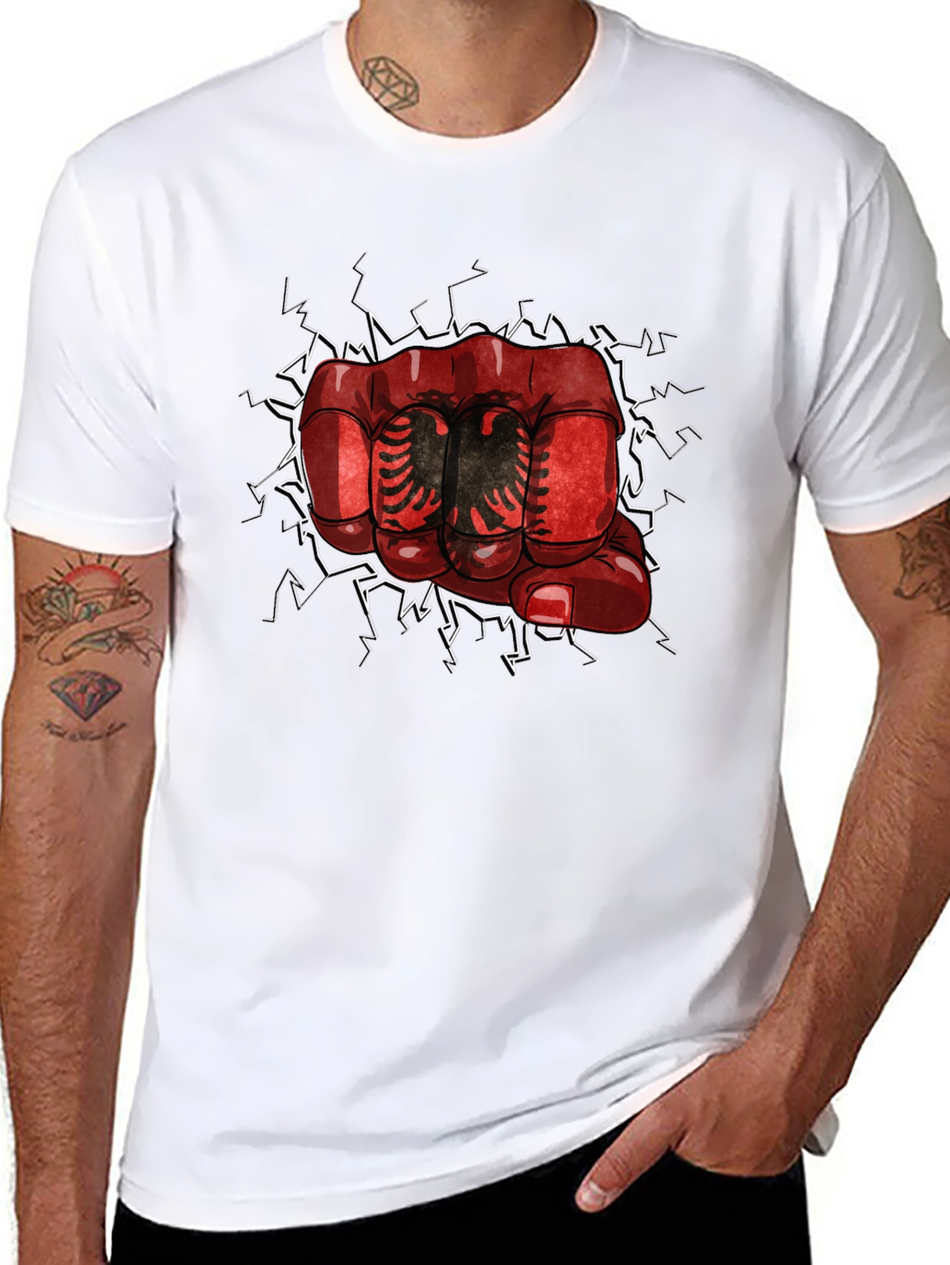 Albania Fist Graphic T-Shirt - Black