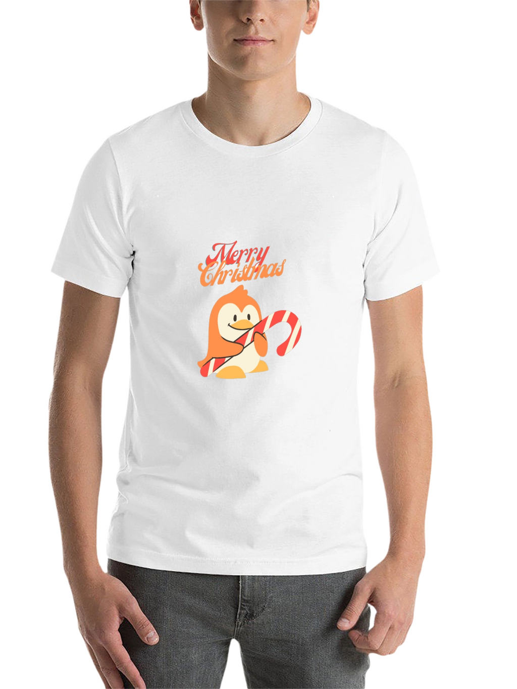 Festive Penguin Merry Christmas Black T-Shirt