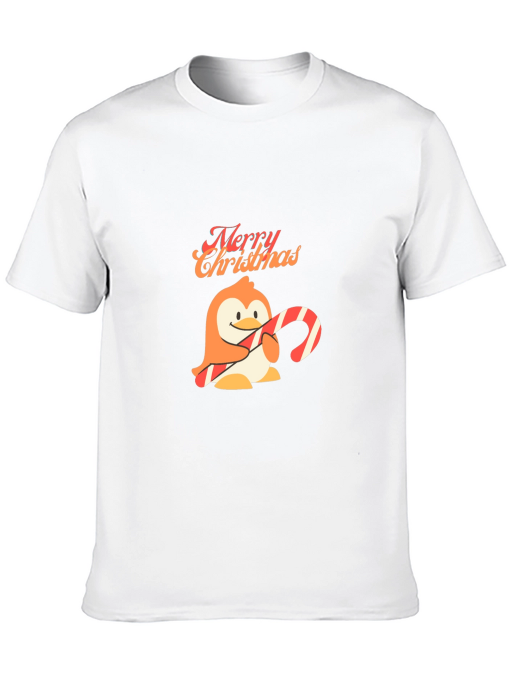Festive Penguin Merry Christmas Black T-Shirt