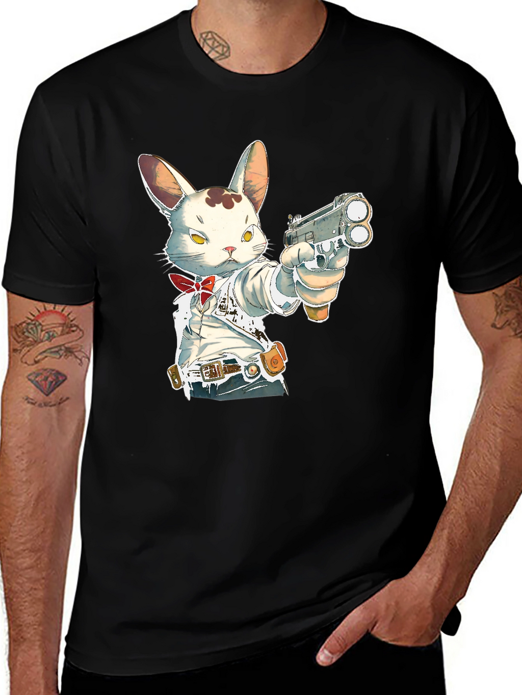 Gun-Toting Bunny T-Shirt - Cool Graphic Tee