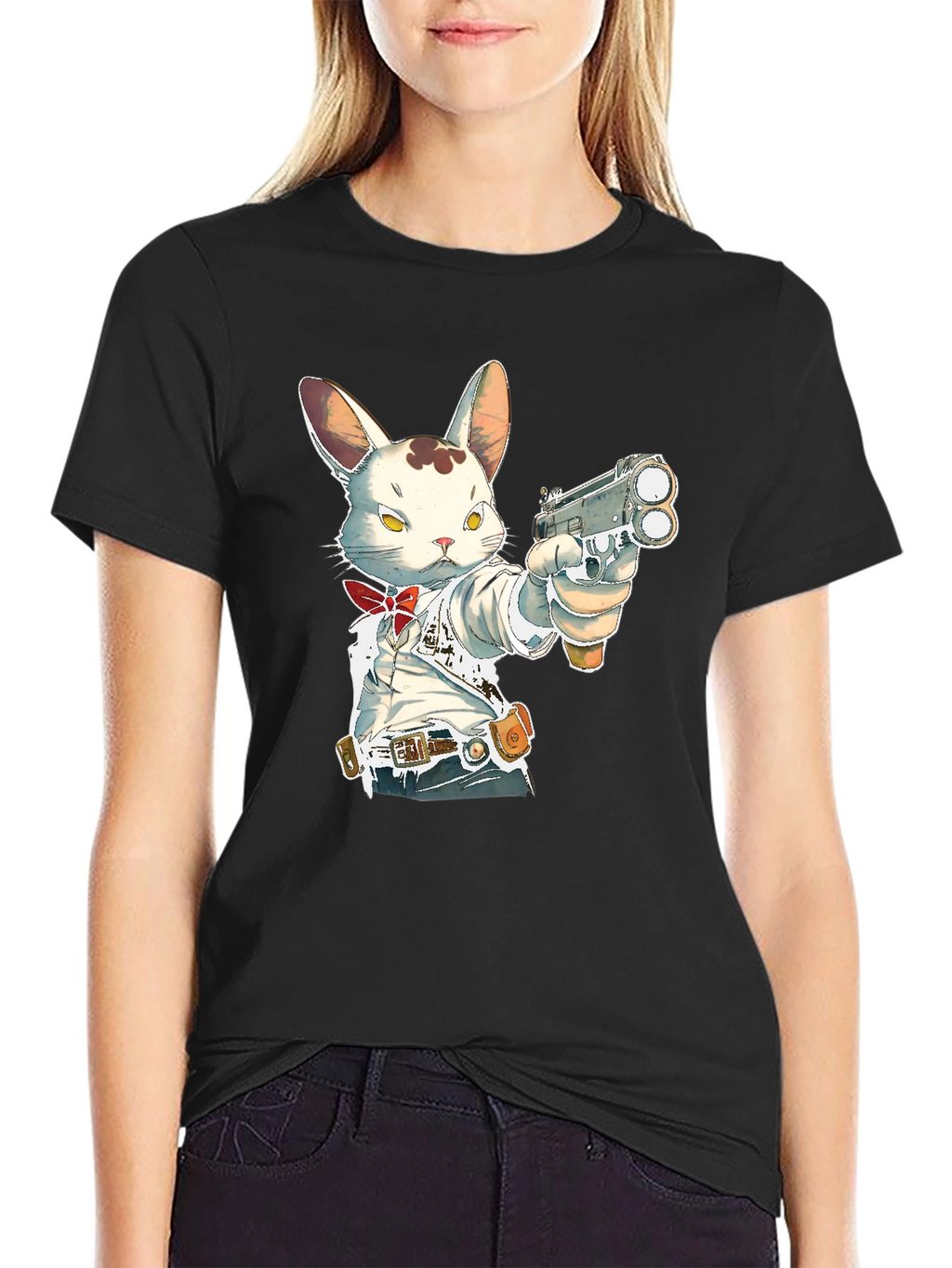 Gun-Toting Bunny T-Shirt - Cool Graphic Tee