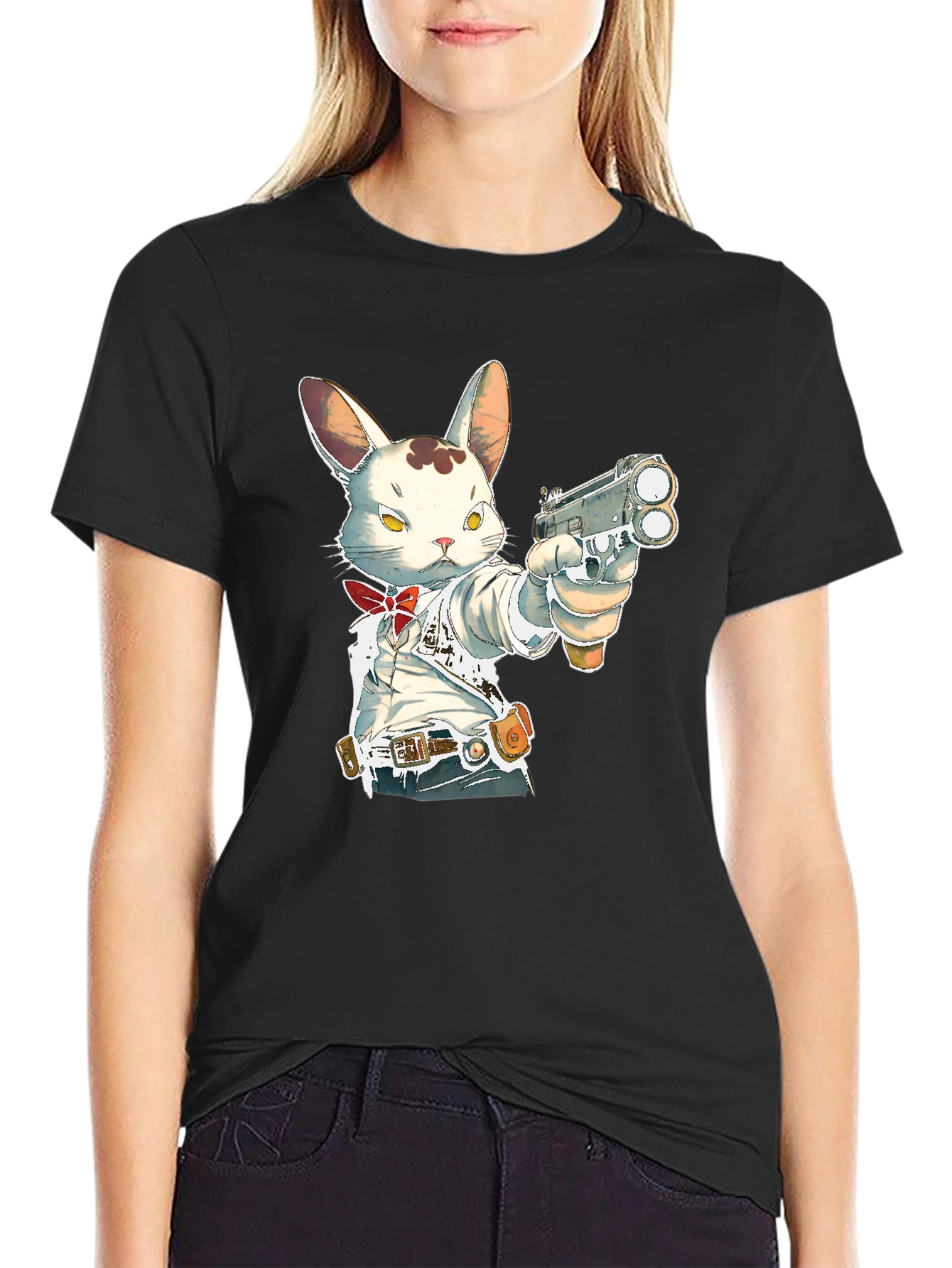 Gun-Toting Bunny T-Shirt - Cool Graphic Tee