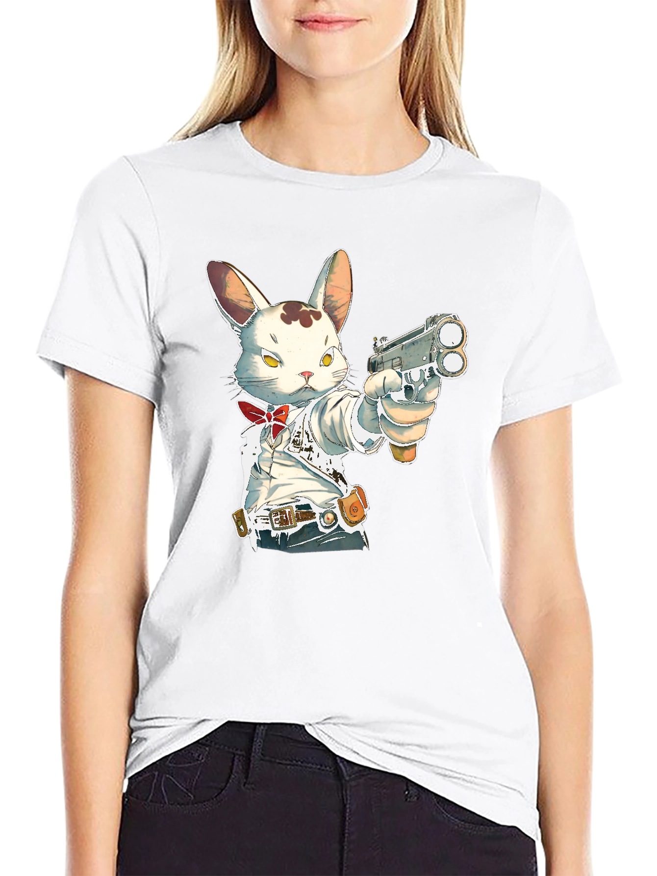 Gun-Toting Bunny T-Shirt - Cool Graphic Tee