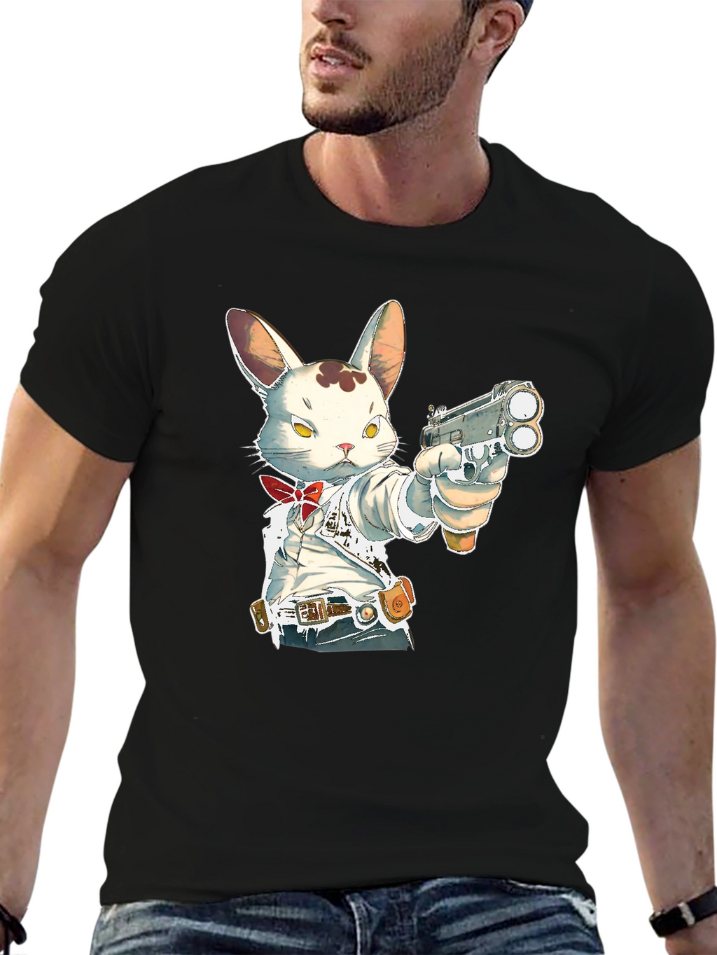 Gun-Toting Bunny T-Shirt - Cool Graphic Tee