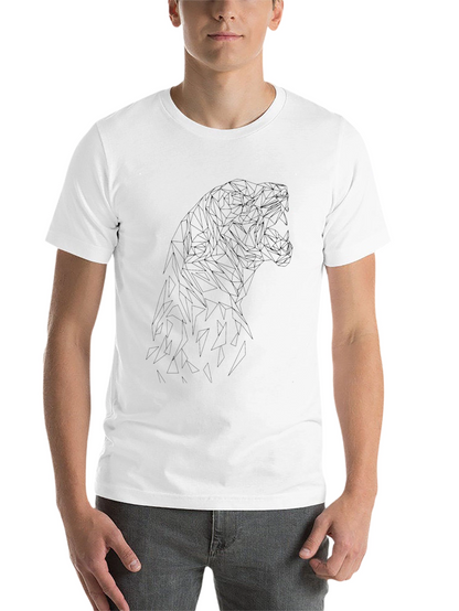 Geometric Tiger Graphic Black T-Shirt