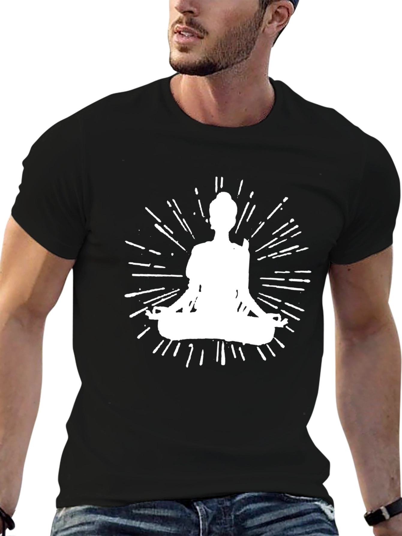 Zen Mode Tee: Meditating Silhouette Graphic T-Shirt