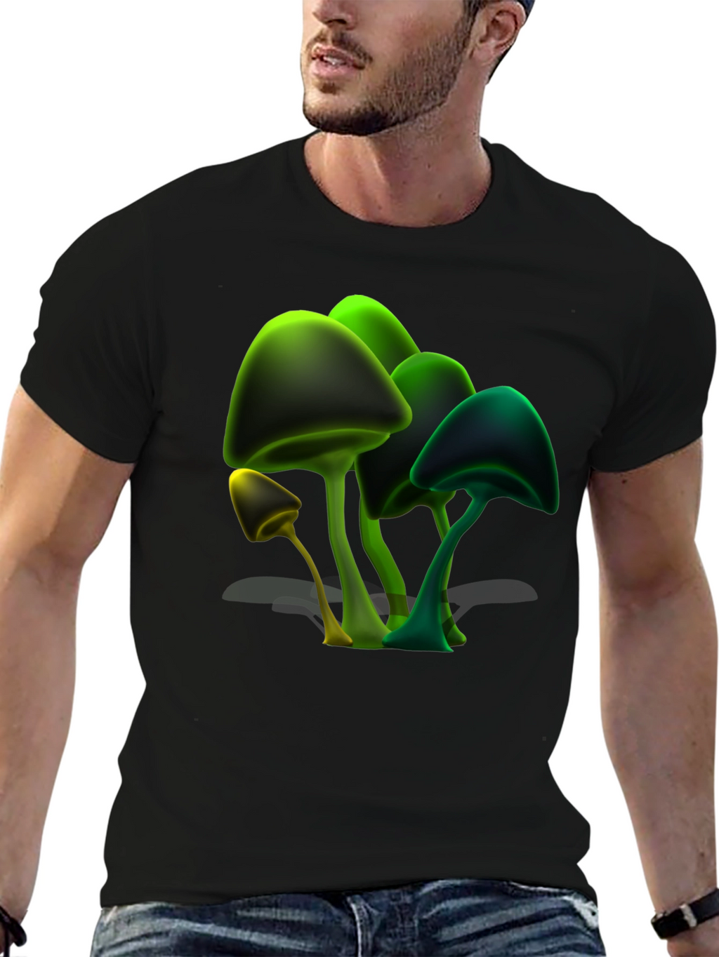 Mushroom Graphic Tee - Unique Glowing Design