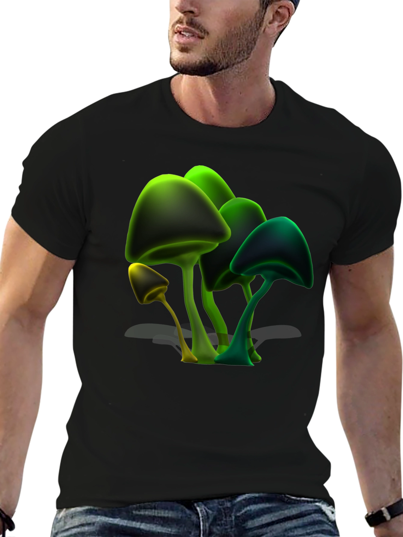 Mushroom Graphic Tee - Unique Glowing Design