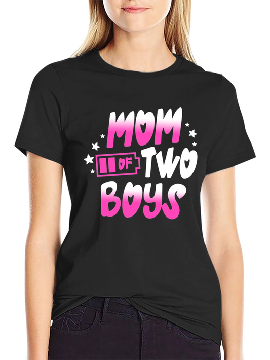 Mom of Two Boys Graphic T-Shirt