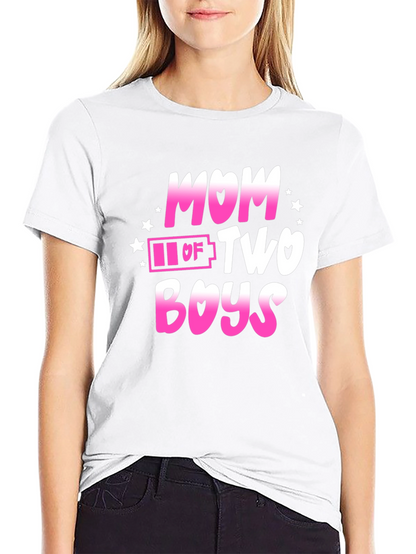 Mom of Two Boys Graphic T-Shirt