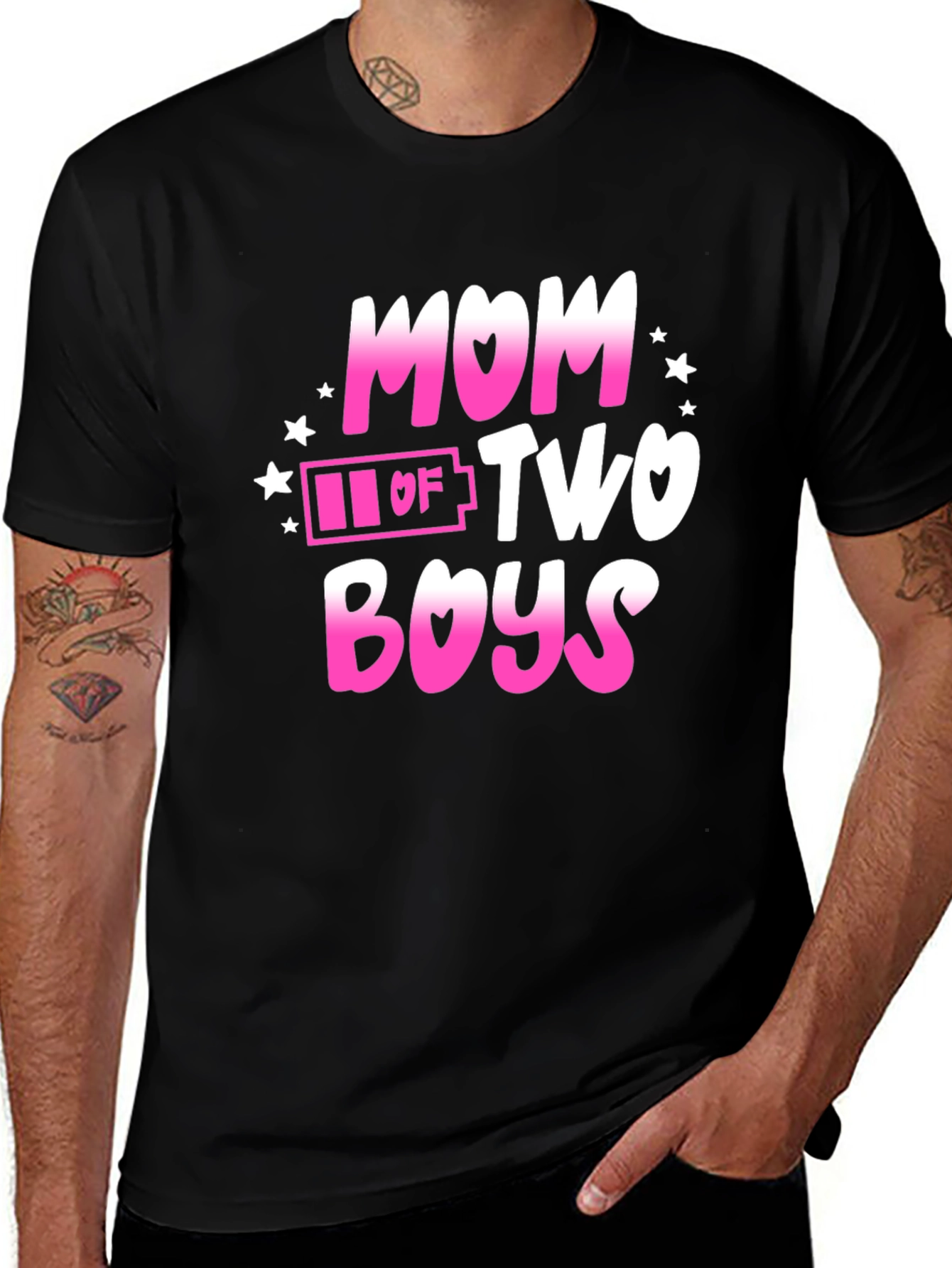 Mom of Two Boys Graphic T-Shirt