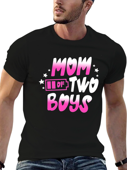 Mom of Two Boys Graphic T-Shirt