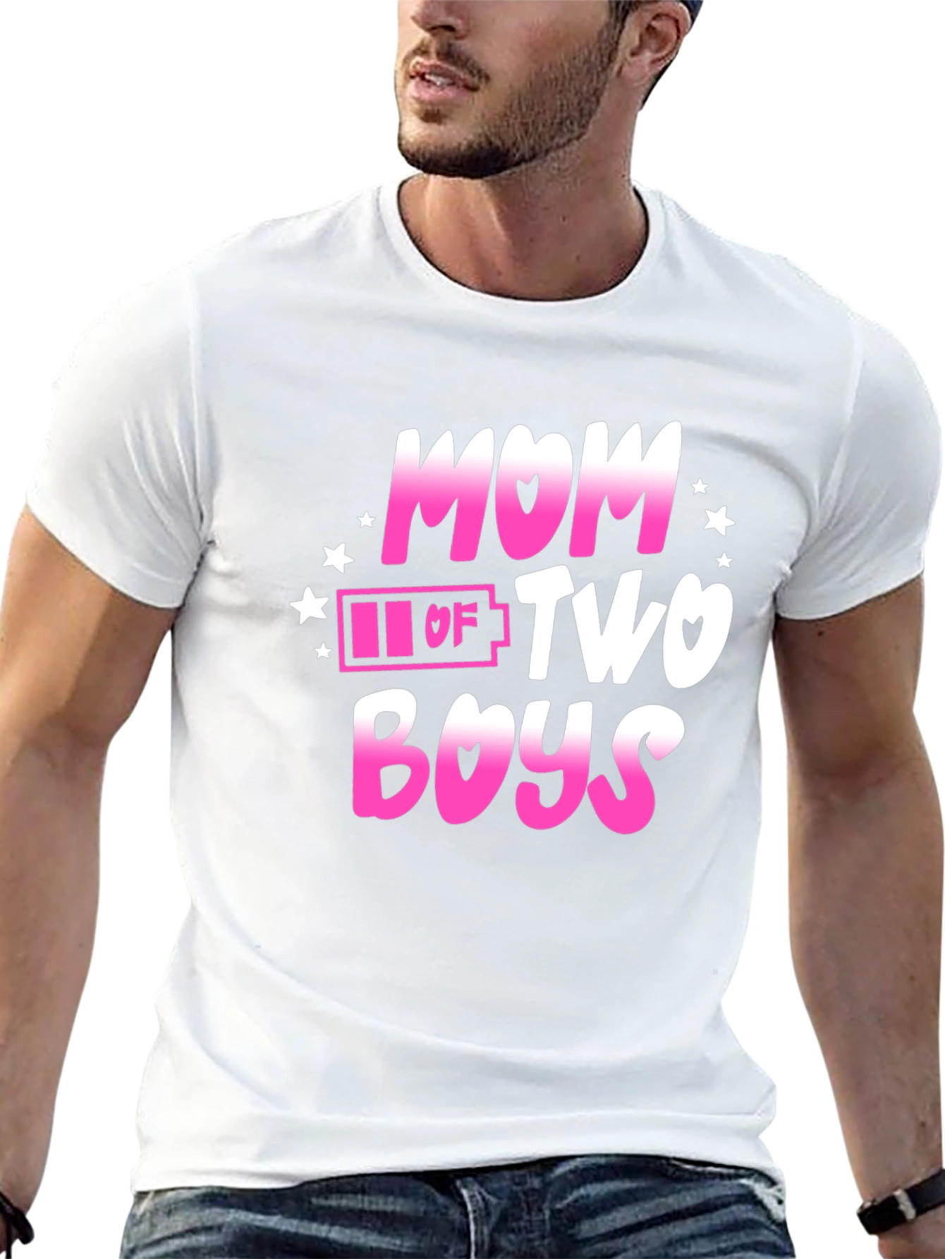 Mom of Two Boys Graphic T-Shirt