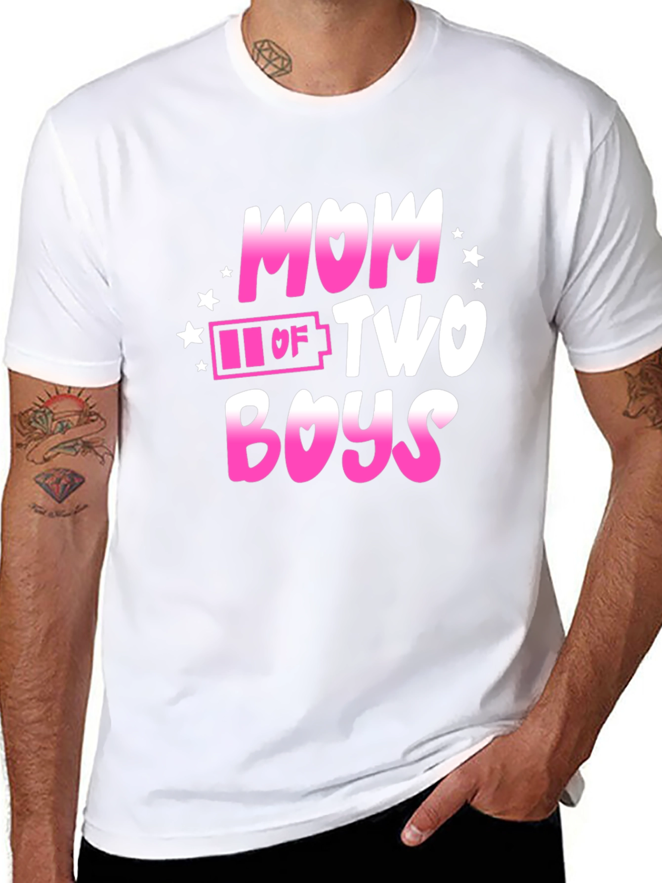 Mom of Two Boys Graphic T-Shirt