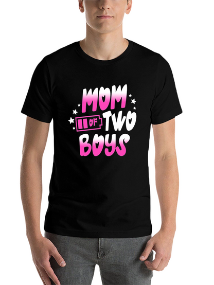 Mom of Two Boys Graphic T-Shirt