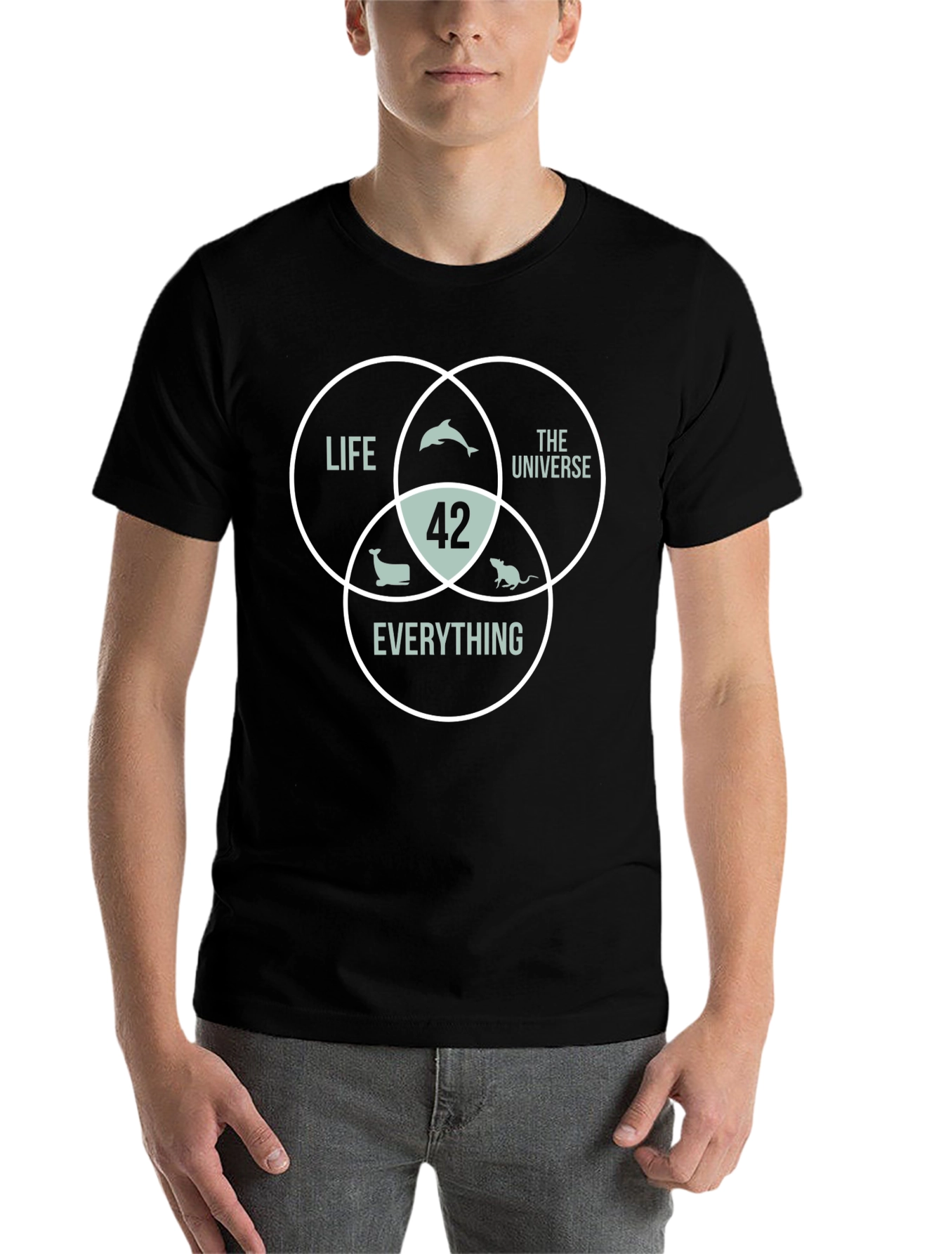 42 The Answer T-Shirt Life Universe Everything Black Cotton Tee